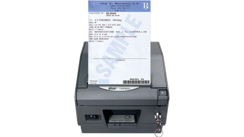 star micronics tsp847II rx thermal locking prescription printer