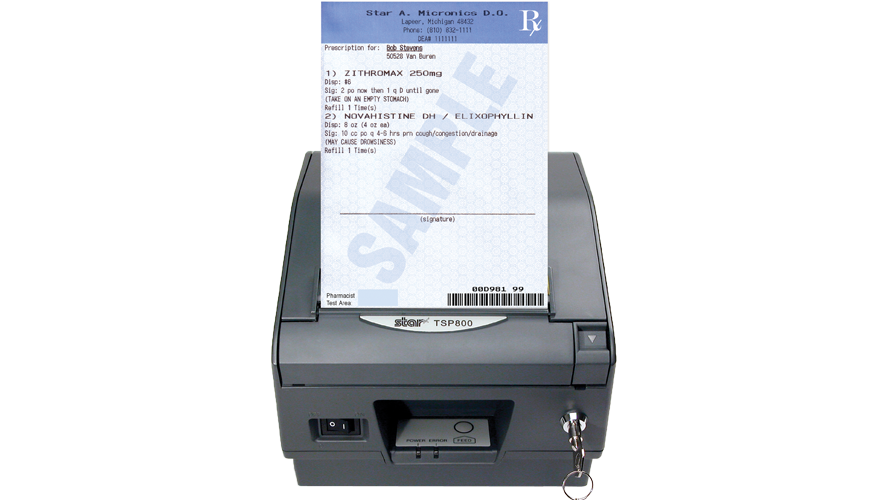 star micronics tsp847II rx thermal locking prescription printer